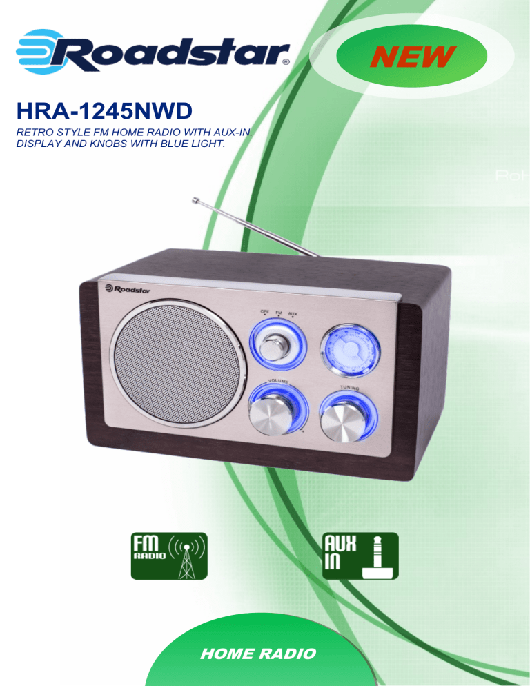 Roadstar HRA-1245NWD Datasheet Roadstar HRA-1245NWD Datasheet