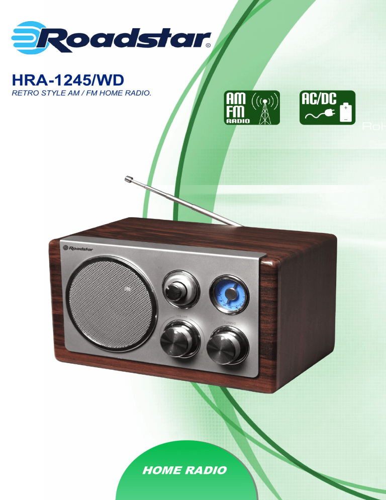 Roadstar HRA-1245/WD Datasheet Roadstar HRA-1245/WD Datasheet