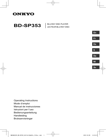 ONKYO BD-SP353 User manual | Manualzz