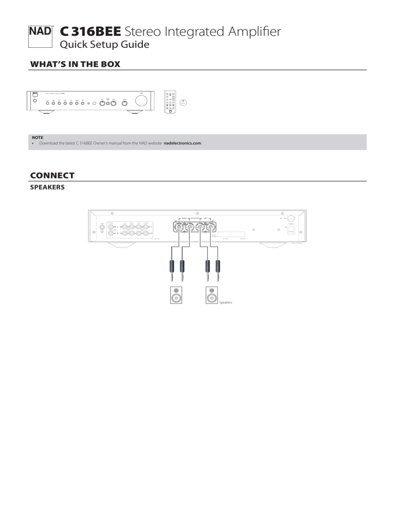 NAD C 316BEE V2, C 316BEE With Phono Installation guide NAD C 316BEE V2, C 316BEE With Phono Installation guide