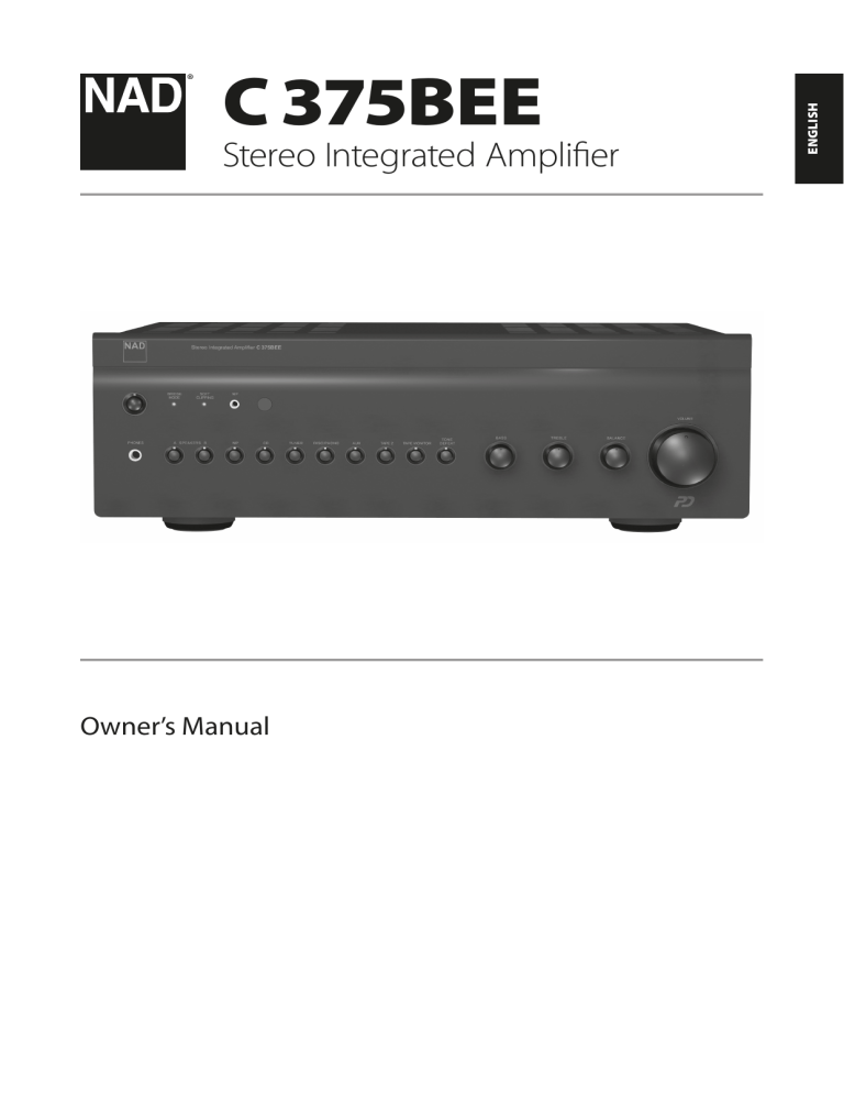 NAD C 375BEE User manual NAD C 375BEE User manual