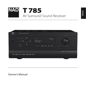 NAD T 785 Manual NAD T 785 Manual
