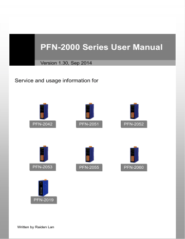 ICP DAS USA PFN-2052, PFN-2019 User manual ICP DAS USA PFN-2052, PFN-2019 User manual