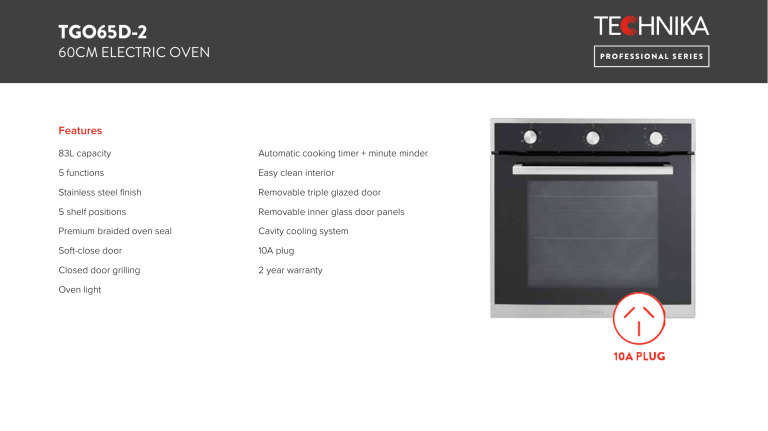 Technika TGO65D-2 Specification Technika TGO65D-2 Specification