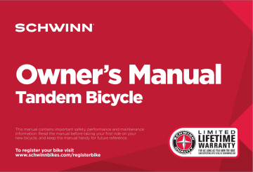 Schwinn Bicycles Tandem Bicycle Owner's manual Schwinn Bicycles Tandem Bicycle Owner's manual