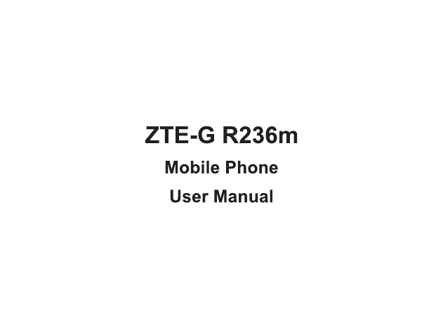 ZTE R236M User manual ZTE R236M User manual