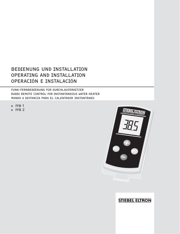 STIEBEL ELTRON FFB 1 FFB 2 User manual STIEBEL ELTRON FFB 1 FFB 2 User manual