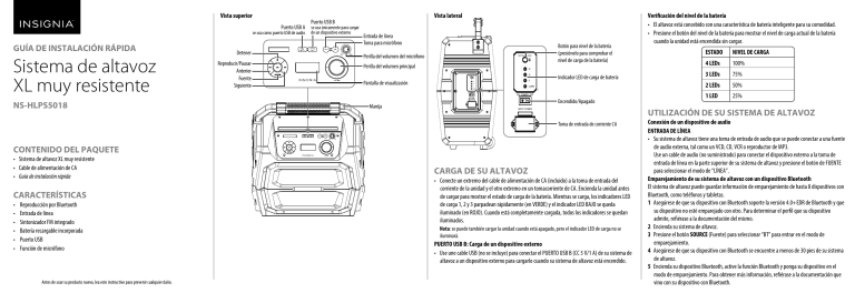 Insignia NS-HLPS5018 Quick setup guide Insignia NS-HLPS5018 Quick setup guide