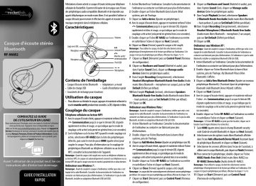 RocketFish RF-MAB2 RF-MAB2 High-Definition Stereo Bluetooth Headphones Guide d'installation rapide | Manualzz RocketFish RF-MAB2 RF-MAB2 High-Definition Stereo Bluetooth Headphones Guide d'installation rapide | Manualzz