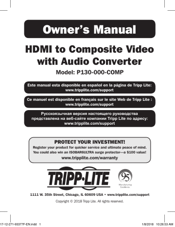 Tripp Lite P130-000-COMP Owner's Manual | Manualzz