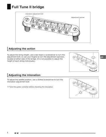 Ibanez Full Tune Ⅱ bridge Owner's manual Ibanez Full Tune Ⅱ bridge Owner's manual
