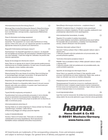 Hama 00055748 Owner's manual Hama 00055748 Owner's manual