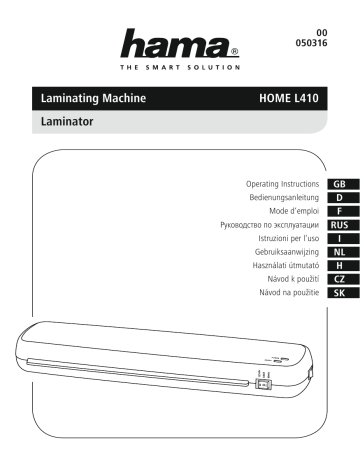 Hama 00050316 Owner's manual Hama 00050316 Owner's manual
