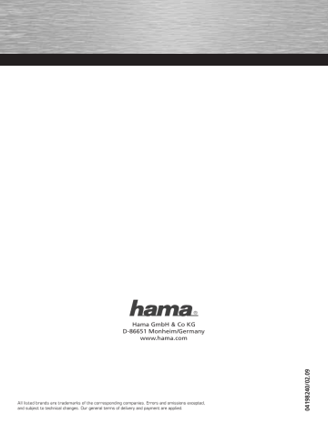 Hama 04198240 Owner's manual Hama 04198240 Owner's manual