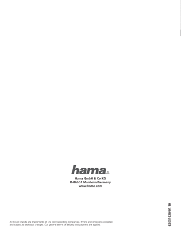 Hama 62051620 Owner's manual Hama 62051620 Owner's manual
