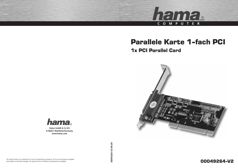 Hama 00049264 Owner's manual Hama 00049264 Owner's manual