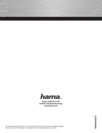 Hama 00049269 Owner's manual Hama 00049269 Owner's manual