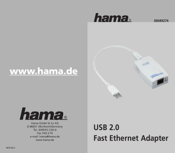 Hama 00049274 Owner's manual Hama 00049274 Owner's manual
