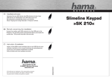 Hama 00052215 Owner's manual Hama 00052215 Owner's manual