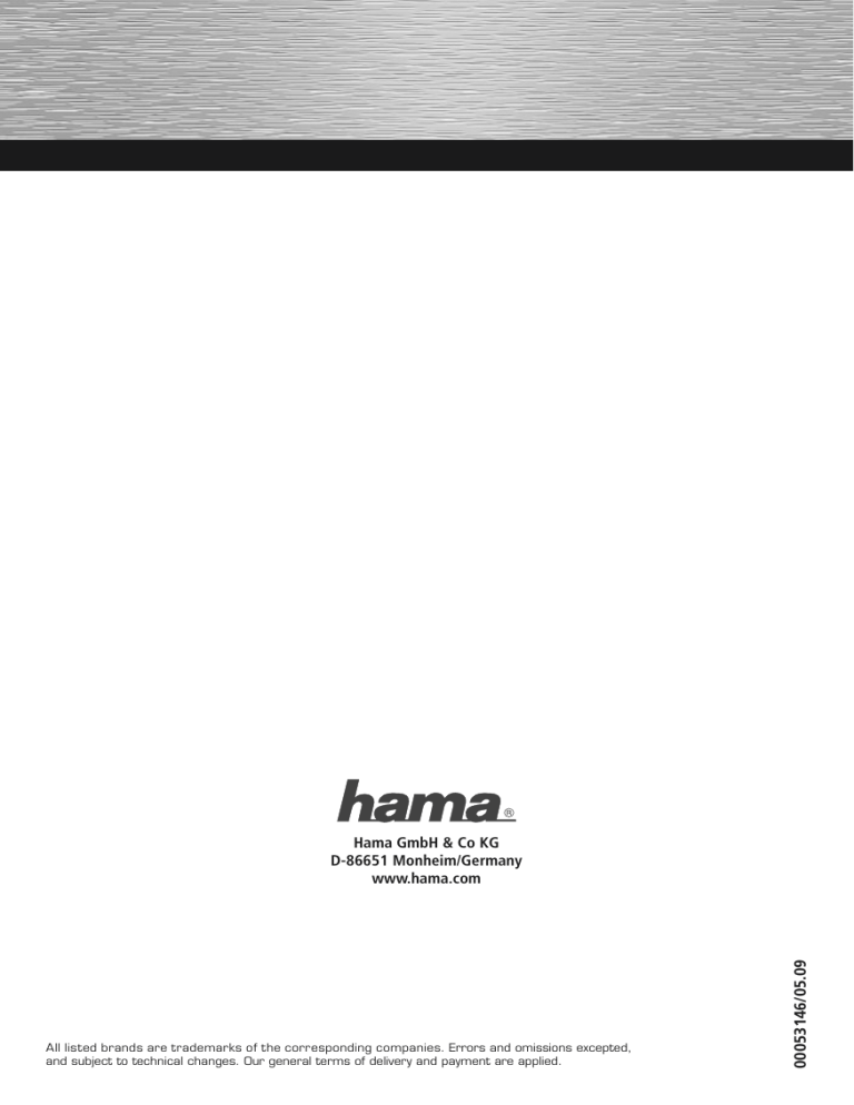Hama 00053146 Owner's manual Hama 00053146 Owner's manual