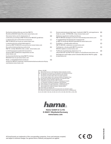 Hama 00062743 Owner's manual Hama 00062743 Owner's manual