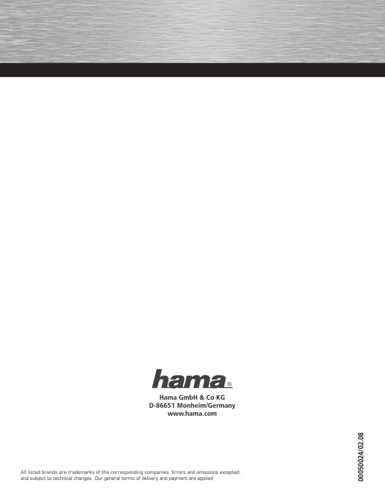 Hama 00050024 Owner's manual Hama 00050024 Owner's manual