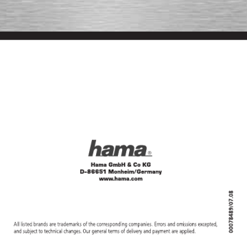 Hama 00078489 Owner's manual Hama 00078489 Owner's manual