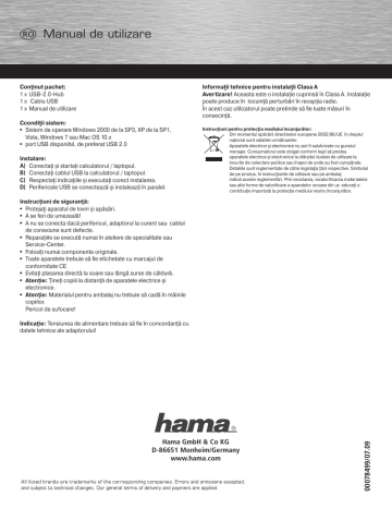 Hama 00078499 Owner's manual Hama 00078499 Owner's manual