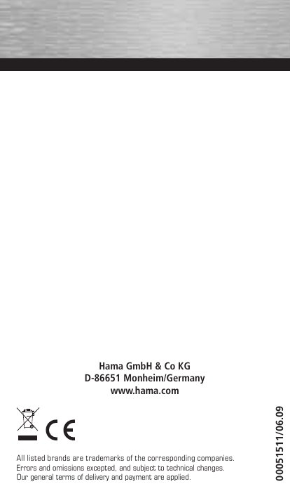 Hama 00051511 Owner's manual Hama 00051511 Owner's manual