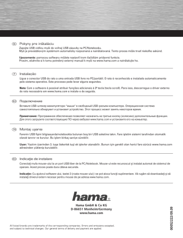 Hama 00052222 Owner's manual Hama 00052222 Owner's manual