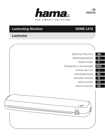 Hama 00050316 Owner's manual Hama 00050316 Owner's manual