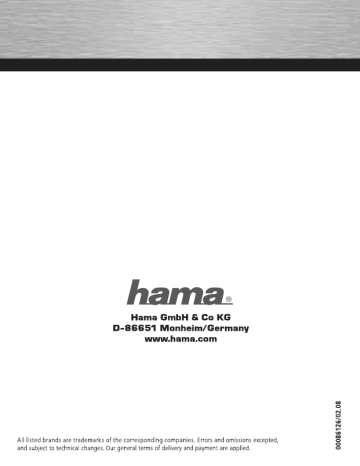 Hama 00086126 Owner's manual Hama 00086126 Owner's manual
