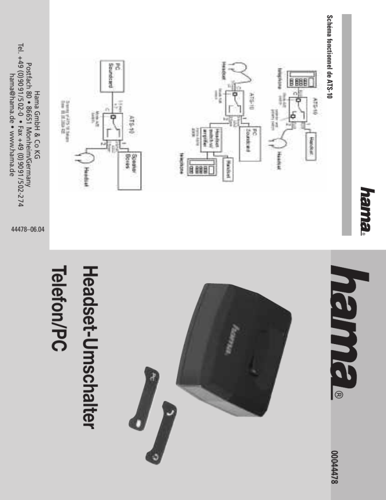 Hama 00044478 Owner's manual Hama 00044478 Owner's manual