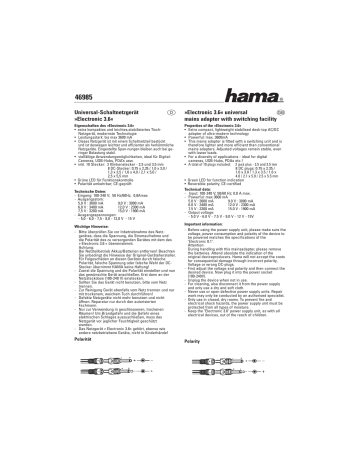 Hama 00046985 Owner's manual Hama 00046985 Owner's manual