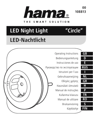 Hama 00108813 Owner's manual Hama 00108813 Owner's manual