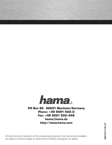 Hama 00014111 Owner's manual Hama 00014111 Owner's manual