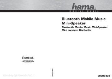Hama 00092438 Owner's manual Hama 00092438 Owner's manual