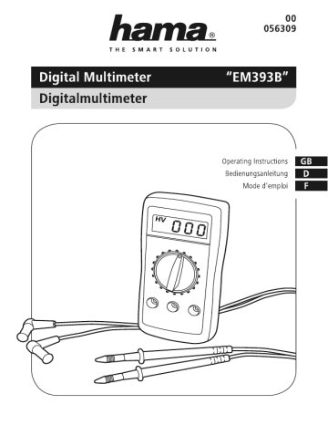 Hama 00056309 Owner's manual Hama 00056309 Owner's manual