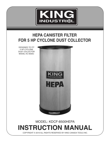 King Canada KDCF-8500HEPA Instruction manual King Canada KDCF-8500HEPA Instruction manual