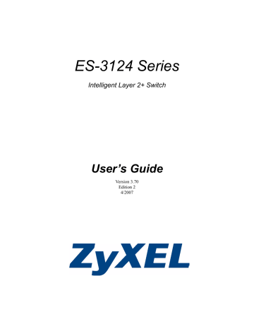 Zyxel ES-3124PWR 24/48-port FE L2 Switch User's Guide | Manualzz Zyxel ES-3124PWR 24/48-port FE L2 Switch User's Guide | Manualzz