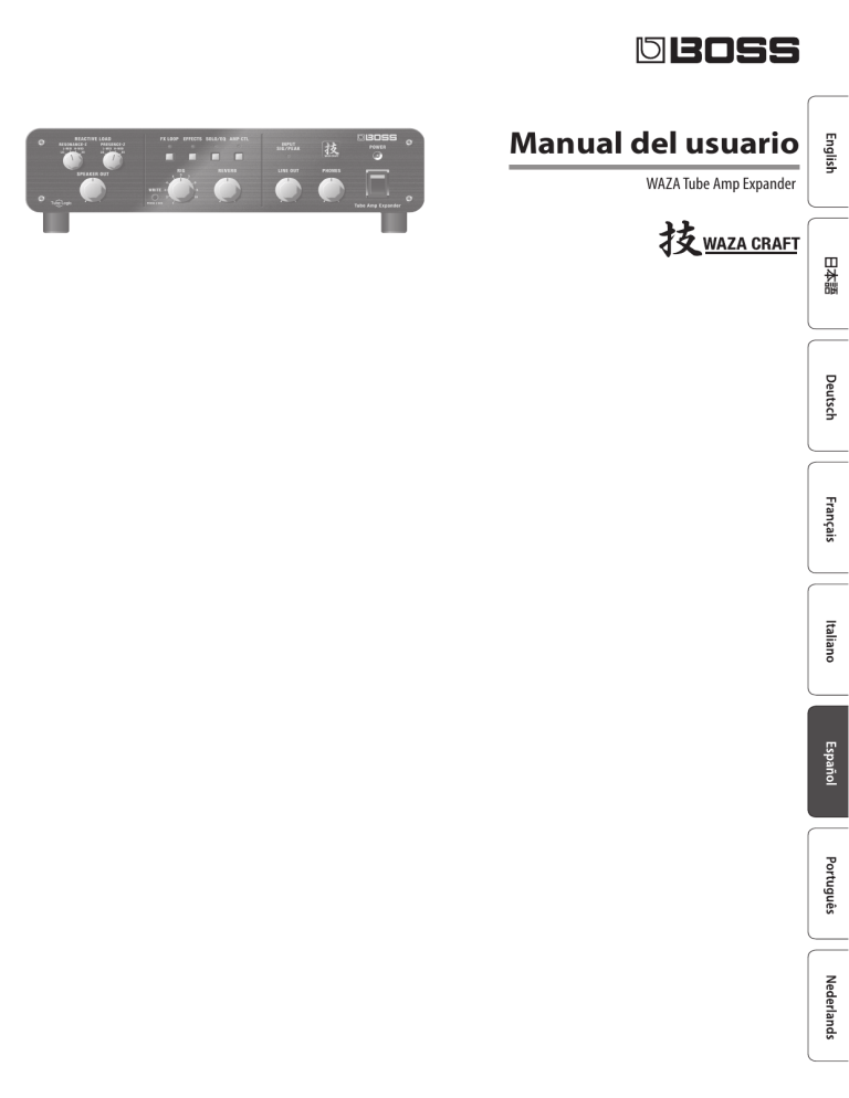 Boss WAZA Tube Amp Expander Owner's manual Boss WAZA Tube Amp Expander Owner's manual