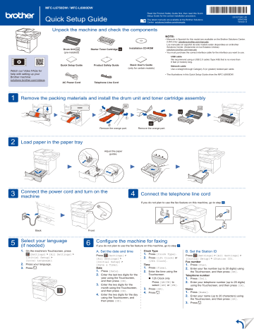Brother MFC-L6900DW Quick Setup Guide | Manualzz Brother MFC-L6900DW Quick Setup Guide | Manualzz