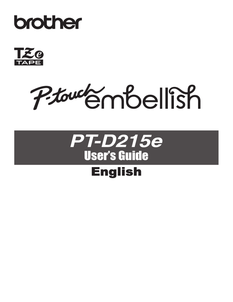 Brother PT-D215e User guide Brother PT-D215e User guide