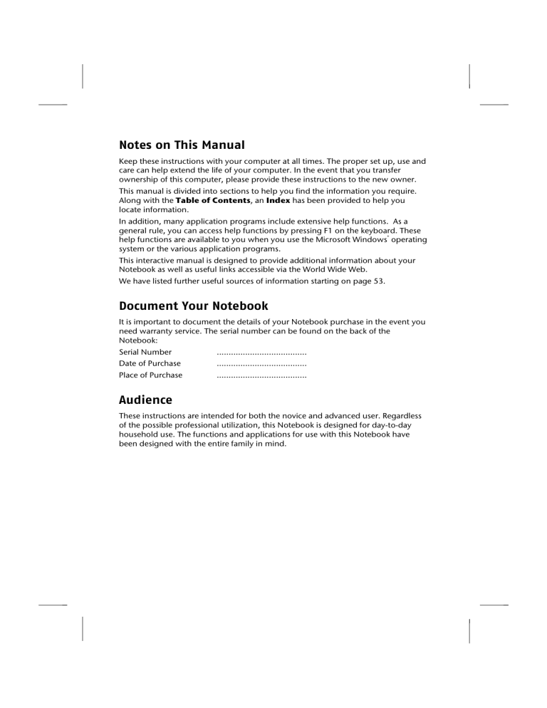Medion E 1311 Netbook User manual Medion E 1311 Netbook User manual