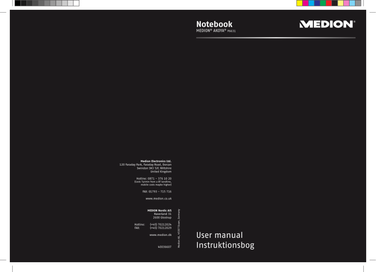 Medion AKOYA P6631 Notebook User manual Medion AKOYA P6631 Notebook User manual