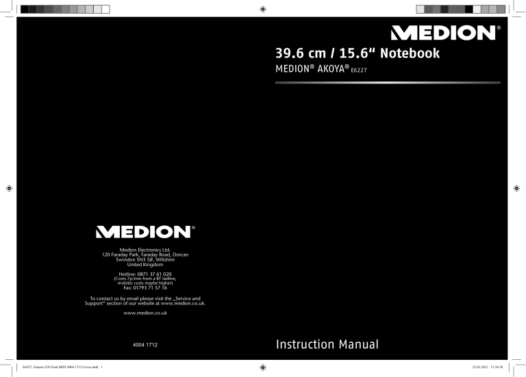Medion Notebook AKOYA E6227 User manual Medion Notebook AKOYA E6227 User manual