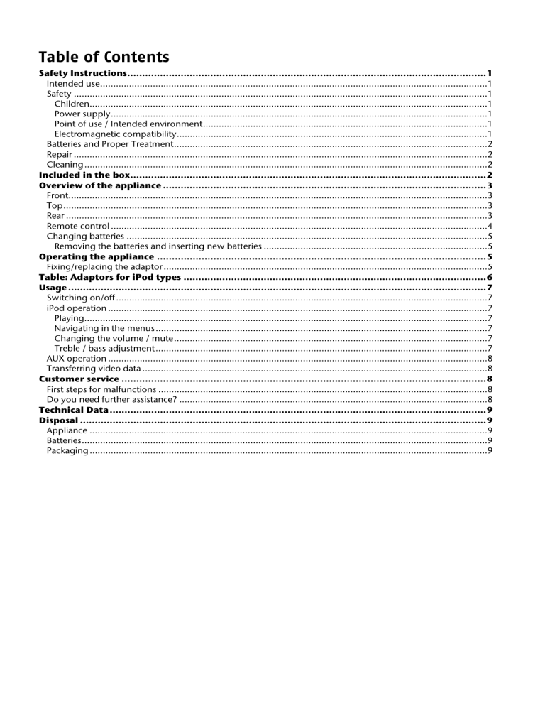 Medion Premium iPod Speaker System User manual Medion Premium iPod Speaker System User manual