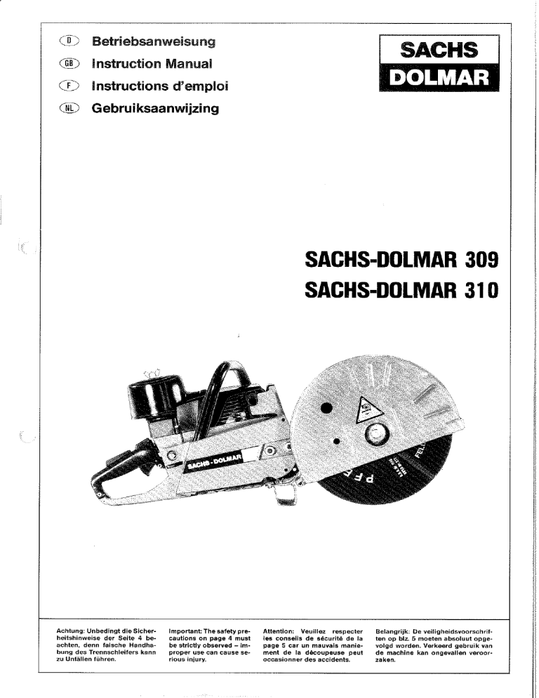 Dolmar 310 Owner's manual Dolmar 310 Owner's manual