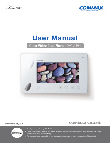Commax CAV-70PG MONITOR Owner Manual | Manualzz Commax CAV-70PG MONITOR Owner Manual | Manualzz