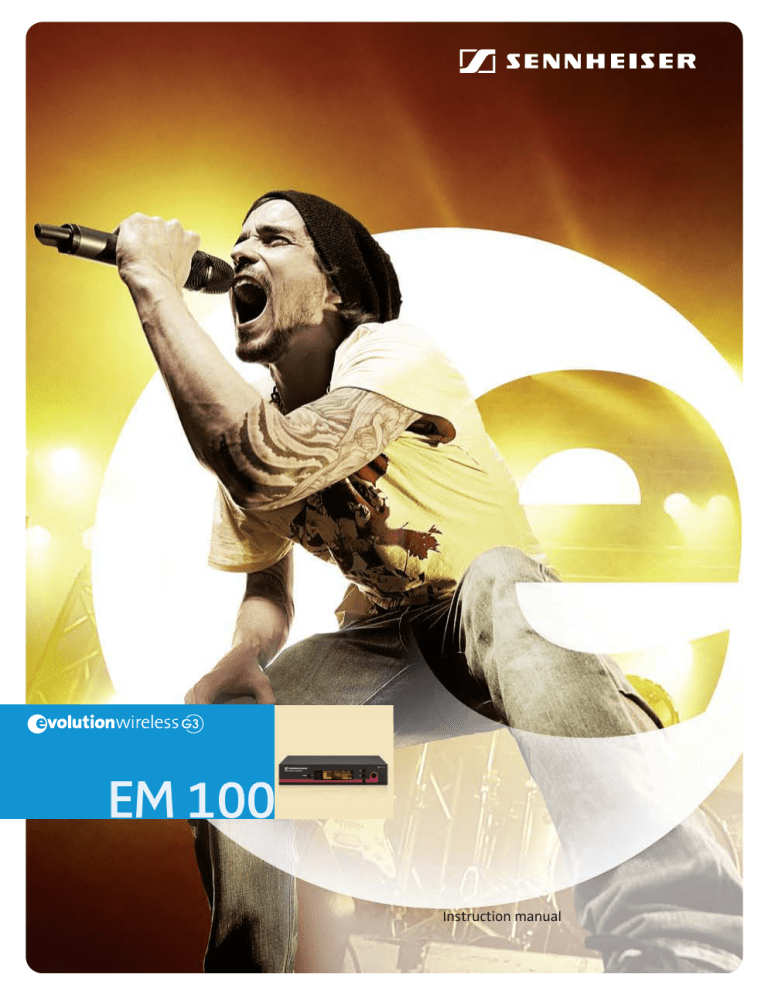Sennheiser EM 100 G3-1G8, EM 100 G3 User manual Sennheiser EM 100 G3-1G8, EM 100 G3 User manual